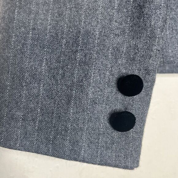 Vintage Brooks Brothers Gray Pinstriped  Velvet Collar Blazer  Womens Size 12 - Picture 8 of 9